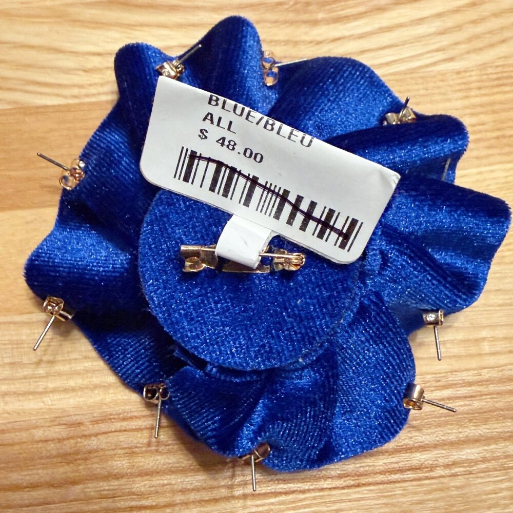 NWT Free People Rosette Stud Earring Pack Brooch Celestial - Sapphire Blue - Picture 5 of 9